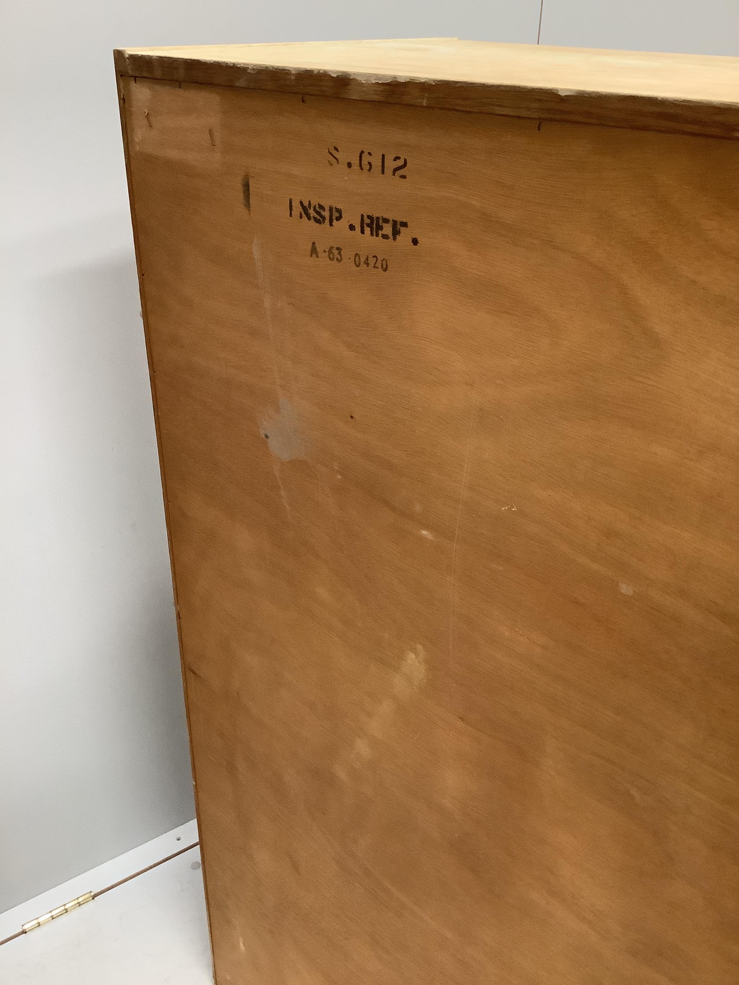 A mid century Stag bleached oak six drawer chest, width 76cm, depth 43cm, height 119cm
